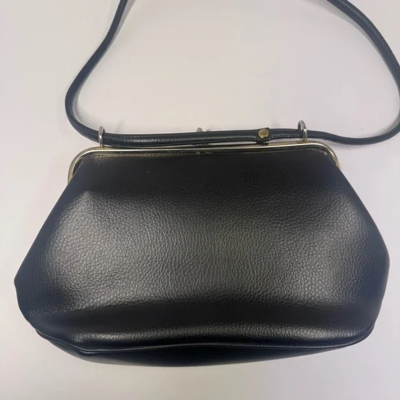 Vintage Kadin Double Snap Purse Black Leather Inside Zipper Rare Purse - Picture 13 of 16